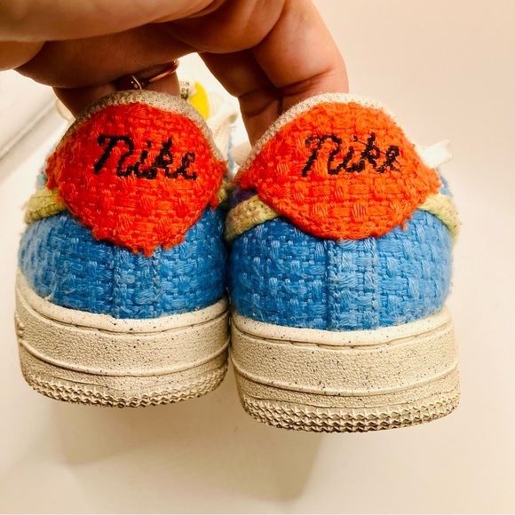 Nike Air Force 1 LV8 NNGS Knitted Hemp Blue Citron Orange multi color youth 1.5 - Picture 5 of 9